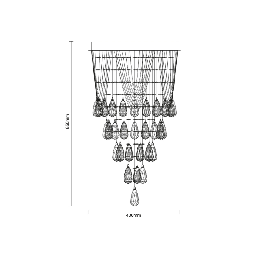 Kryształowa lampa sufitowa LED MAJURO LED/30W/230V śr. 40 cm błyszczący chrom + zdalne sterowanie