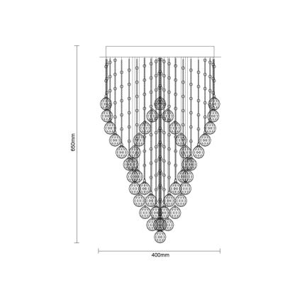 LED kryształowy plafon NAURU LED/30W/230V śr. 40 cm chrom połysk/czarny + pilot zdalnego sterowania