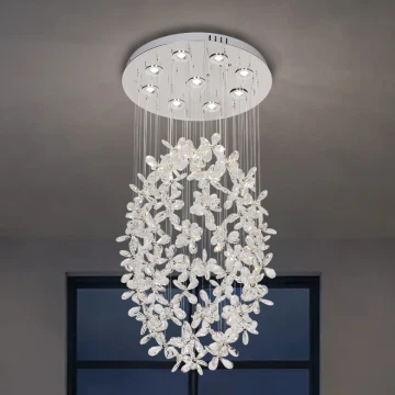 Kryształowa lampa sufitowa SAMOA LED/30W/230V śr. 40 cm chrom błyszczący + pilot zdalnego sterowania