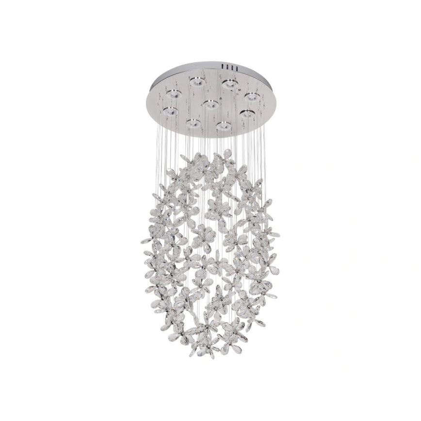 Kryształowa lampa sufitowa SAMOA LED/30W/230V śr. 40 cm chrom błyszczący + pilot zdalnego sterowania