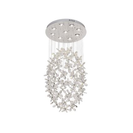 Kryształowa lampa sufitowa SAMOA LED/30W/230V śr. 40 cm chrom błyszczący + pilot zdalnego sterowania