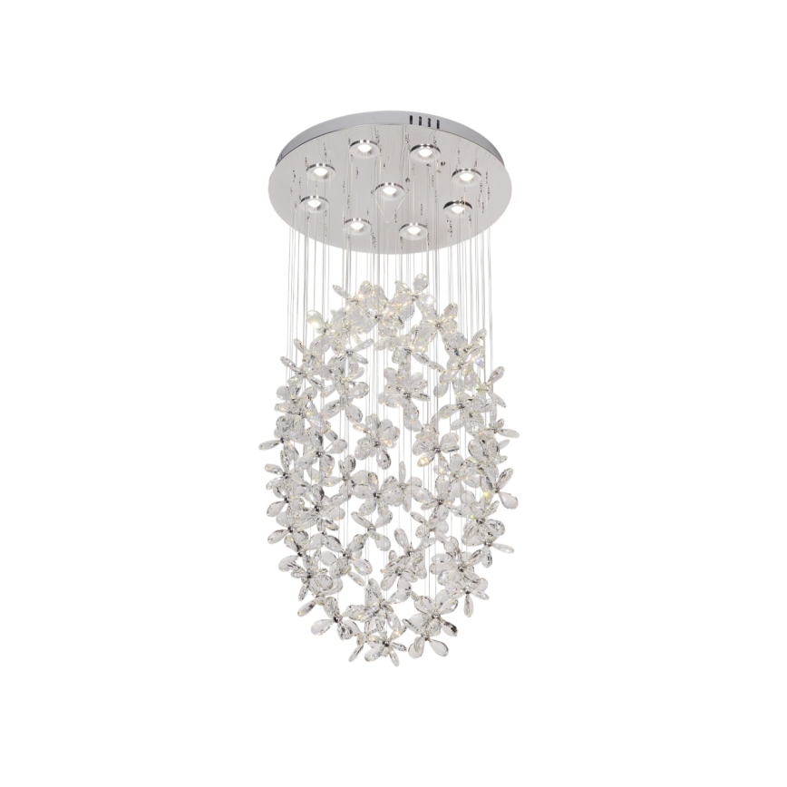 Kryształowa lampa sufitowa SAMOA LED/30W/230V śr. 40 cm chrom błyszczący + pilot zdalnego sterowania