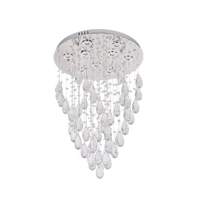 Kryształowa lampa sufitowa LED MAJURO LED/30W/230V śr. 45 cm chrom błyszczący + pilot zdalnego sterowania