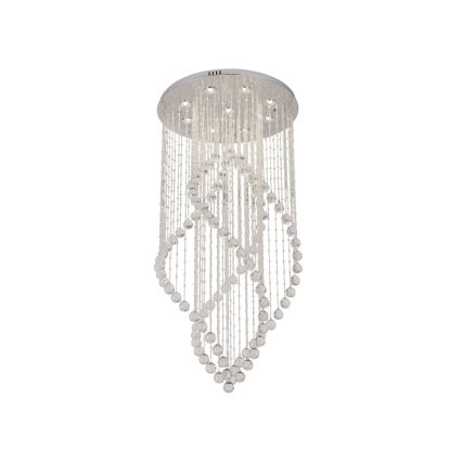 Kryształowy plafon sufitowy LED NAURU LED/30W/230V Ø 60 cm błyszczący chrom + pilot zdalnego sterowania