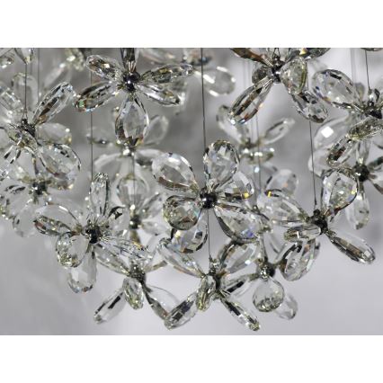 LED kryształowa lampa sufitowa SAMOA LED/30W/230V śr. 40 cm chrom błyszczący + pilot zdalnego sterowania