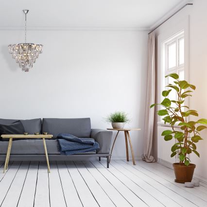 Kryształowy żyrandol na łańcuchu CHELSEA 6xE14/40W/230V