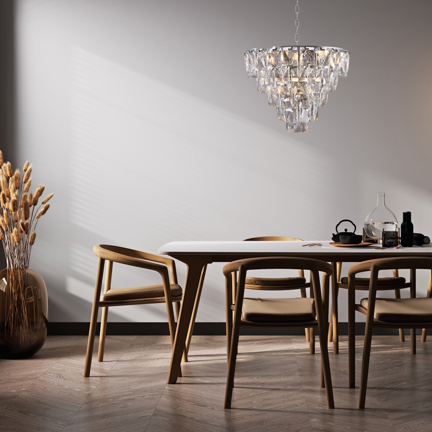 Kryształowy żyrandol na łańcuchu CHELSEA 6xE14/40W/230V