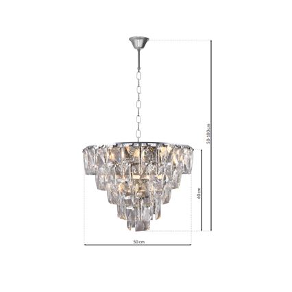 Kryształowy żyrandol na łańcuchu CHELSEA 6xE14/40W/230V
