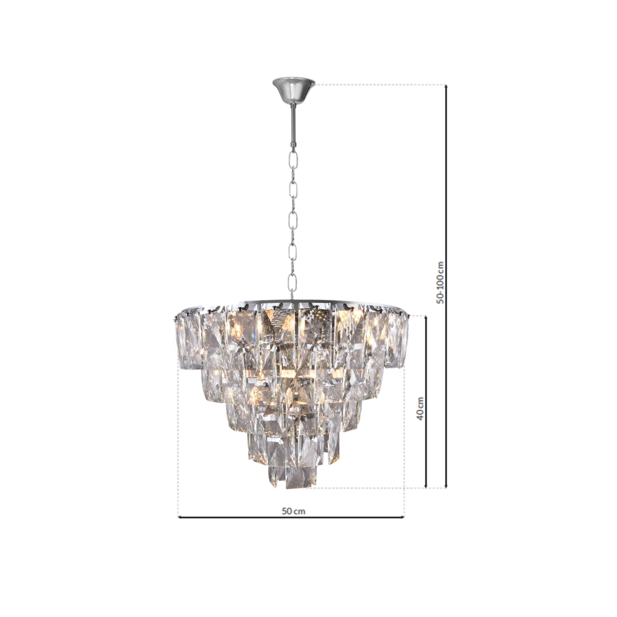 Kryształowy żyrandol na łańcuchu CHELSEA 6xE14/40W/230V