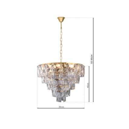 Kryształowy żyrandol na łańcuchu CHELSEA 6xE14/40W/230V