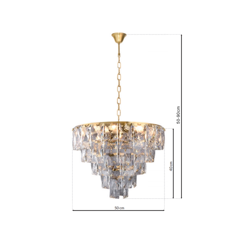 Kryształowy żyrandol na łańcuchu CHELSEA 6xE14/40W/230V