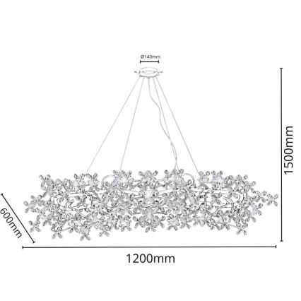 Kryształowy żyrandol na lince 16xG9/40W/230V kolorowy