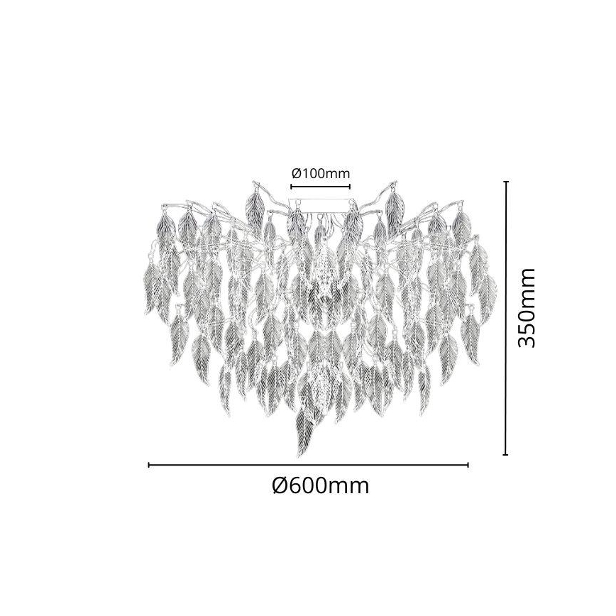 Kryształowy żyrandol natynkowy 10xG9/40W/230V czarny