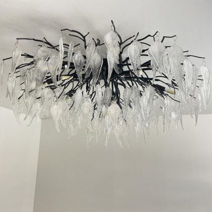 Kryształowy żyrandol natynkowy 12xG9/40W/230V czarny