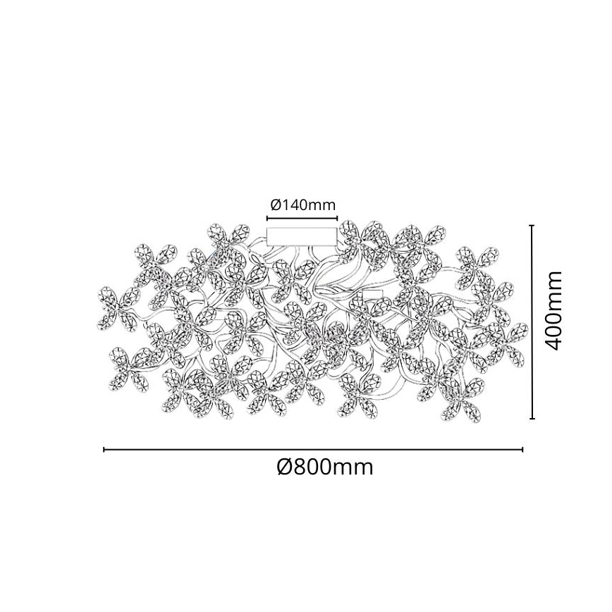 Kryształowy żyrandol natynkowy 12xG9/40W/230V kolorowy