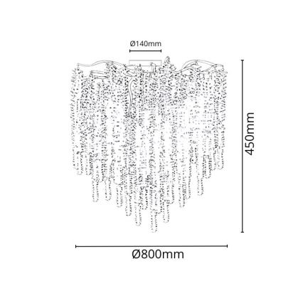 Kryształowy żyrandol natynkowy 12xG9/40W/230V złoty
