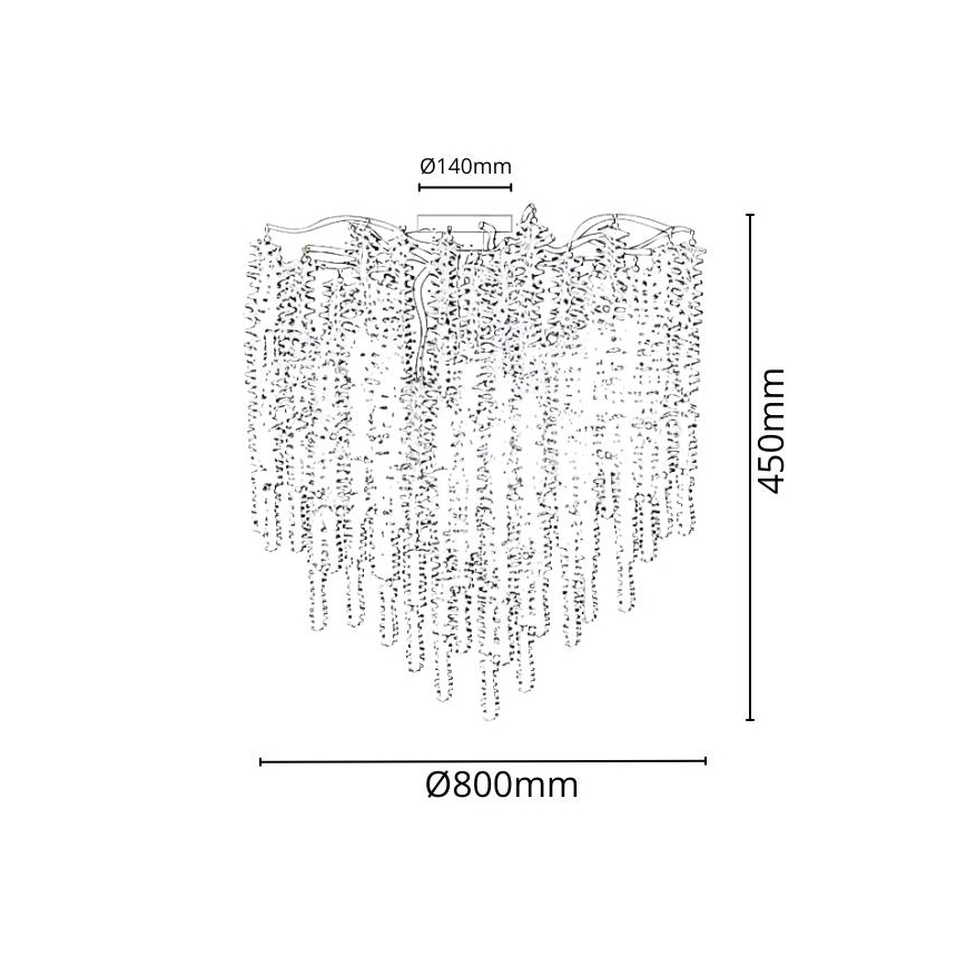 Kryształowy żyrandol natynkowy 12xG9/40W/230V złoty
