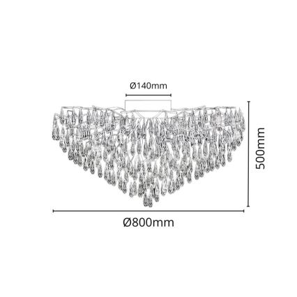 Kryształowy żyrandol natynkowy 12xG9/40W/230V złoty