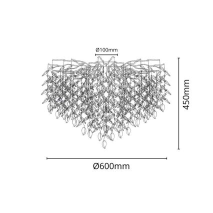 Kryształowy żyrandol natynkowy 9xG9/40W/230V złoty