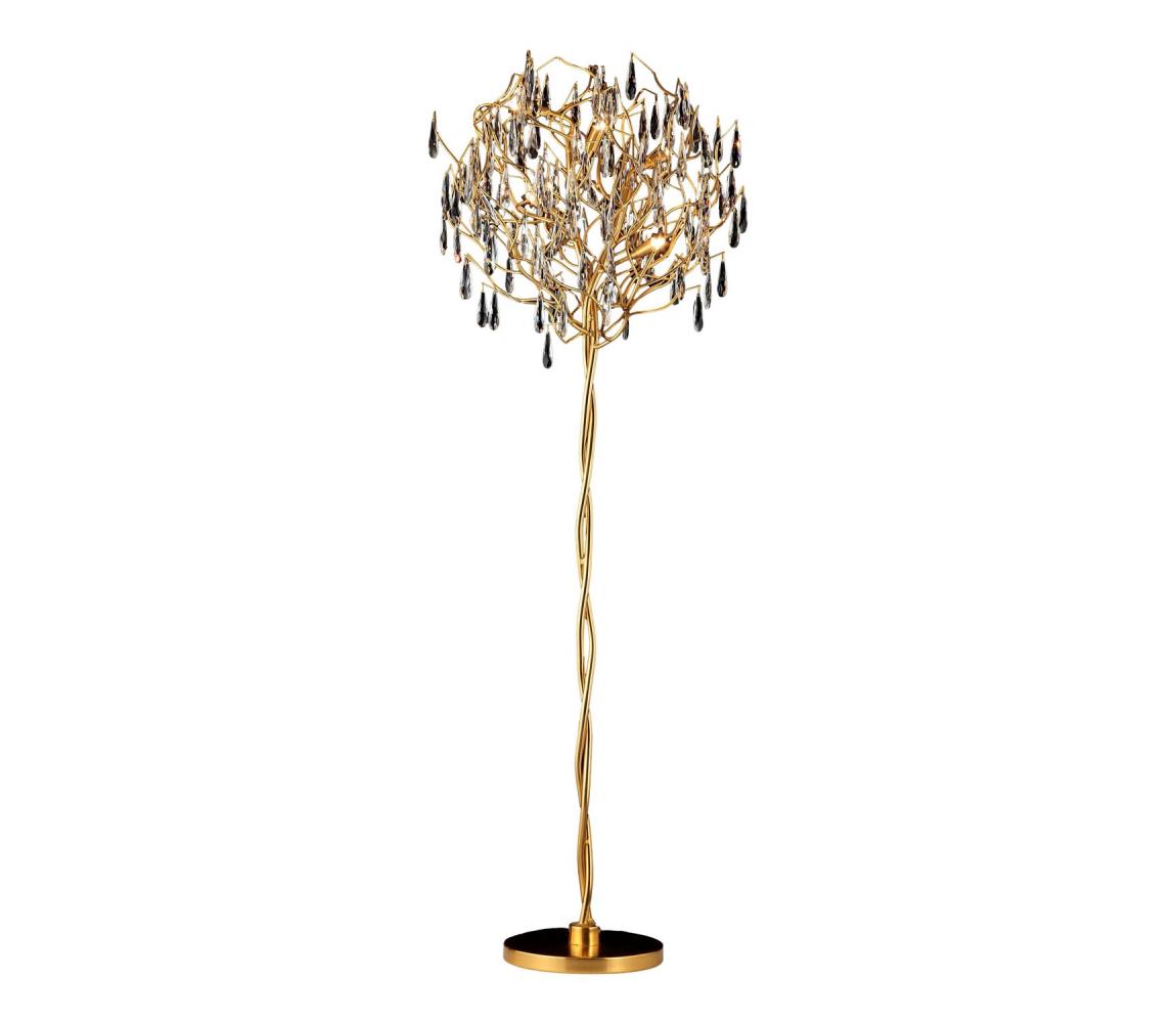 Kryształowa lampa stojąca 5xG9/40W/230V złota