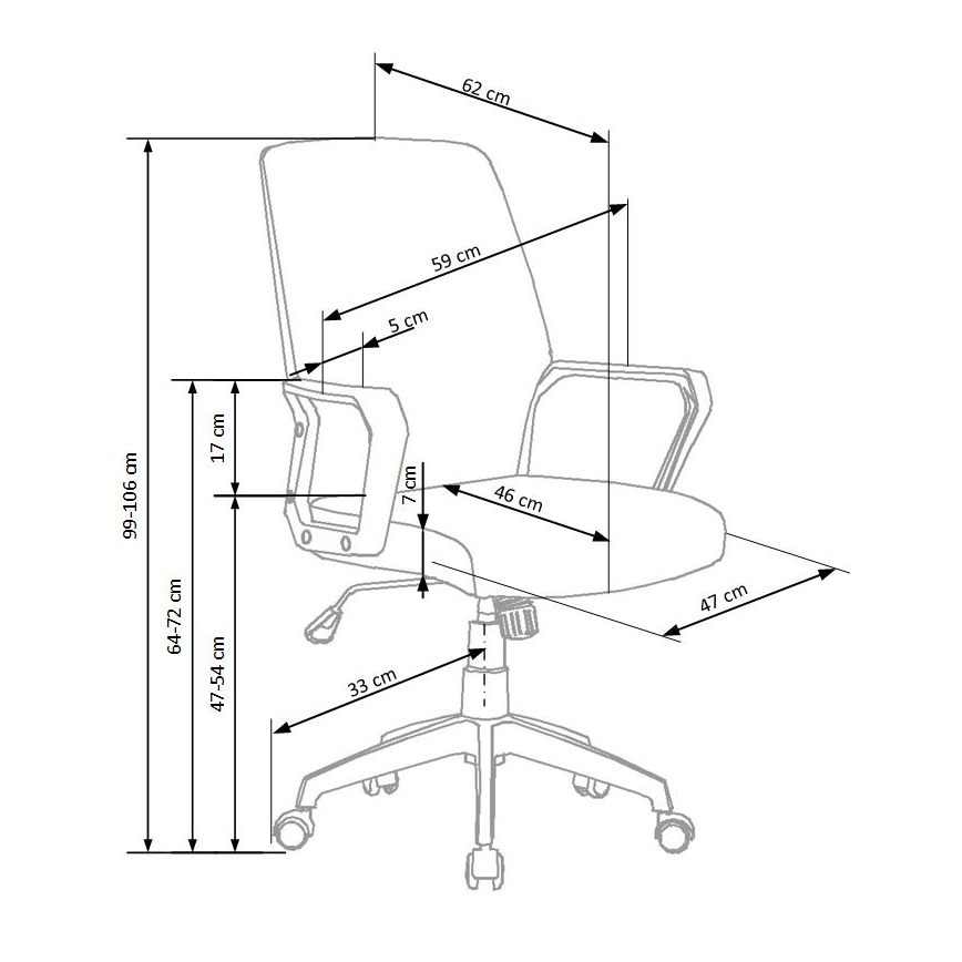 Krzesło biurowe LONA białe/jasnoszare
