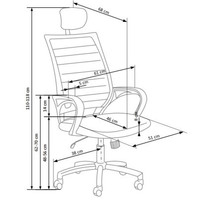 Krzesło biurowe MIRI czarne/białe