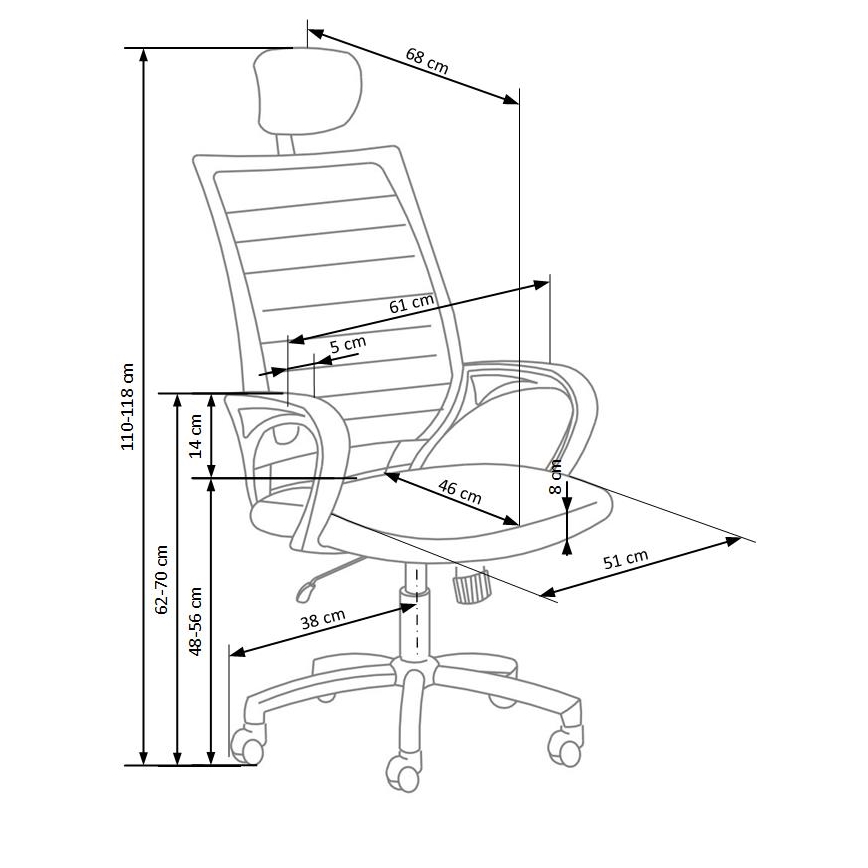 Krzesło biurowe MIRI czarne/białe