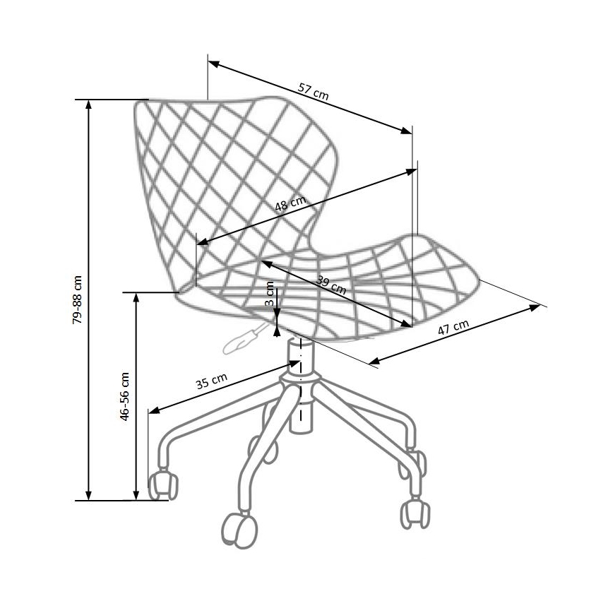 Krzesło biurowe MUNA białe/szare