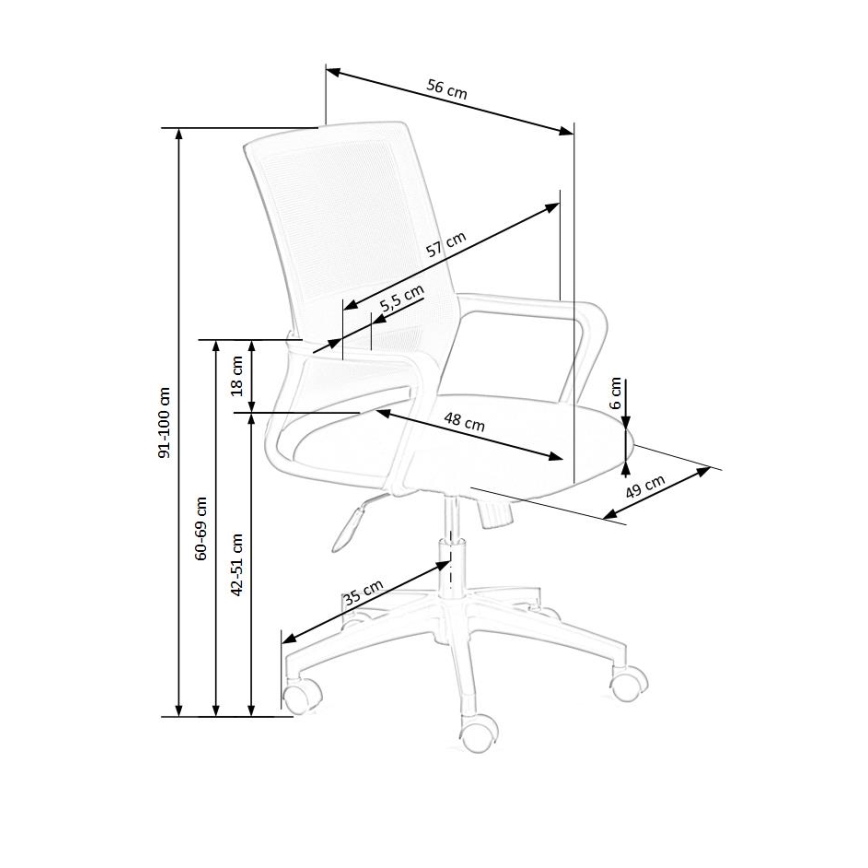 Krzesło biurowe TONA czarne