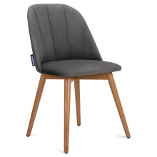 Krzesło do jadalni BAKERI 86x48 cm szare/buk