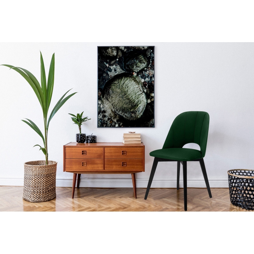 Krzesło do jadalni BOVIO 86x48 cm ciemnozielony/buk