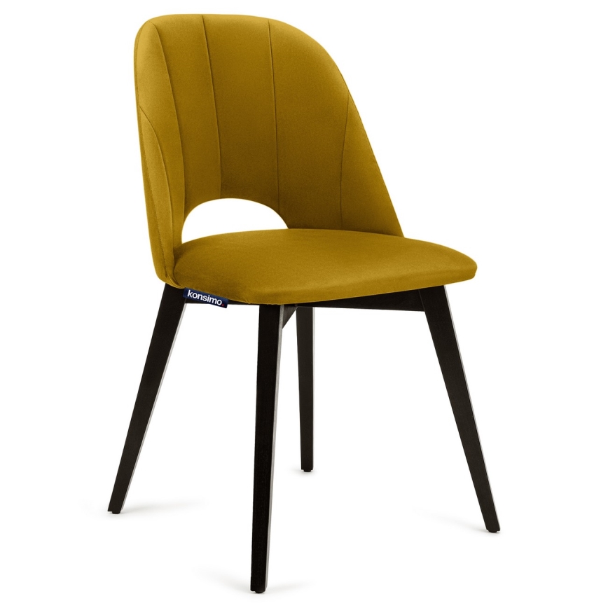 Krzesło do jadalni BOVIO 86x48 cm żółte/buk
