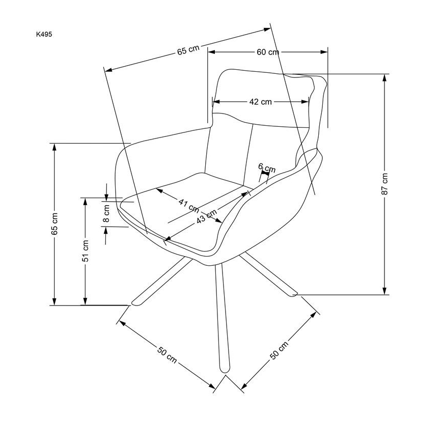 Krzesło do jadalni HALSA 1 szt. szare