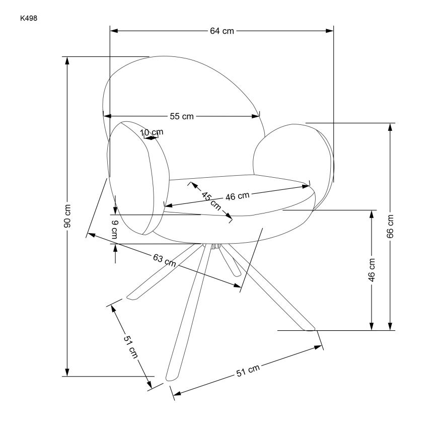 Krzesło do jadalni KIVA — 1 szt., brązowe