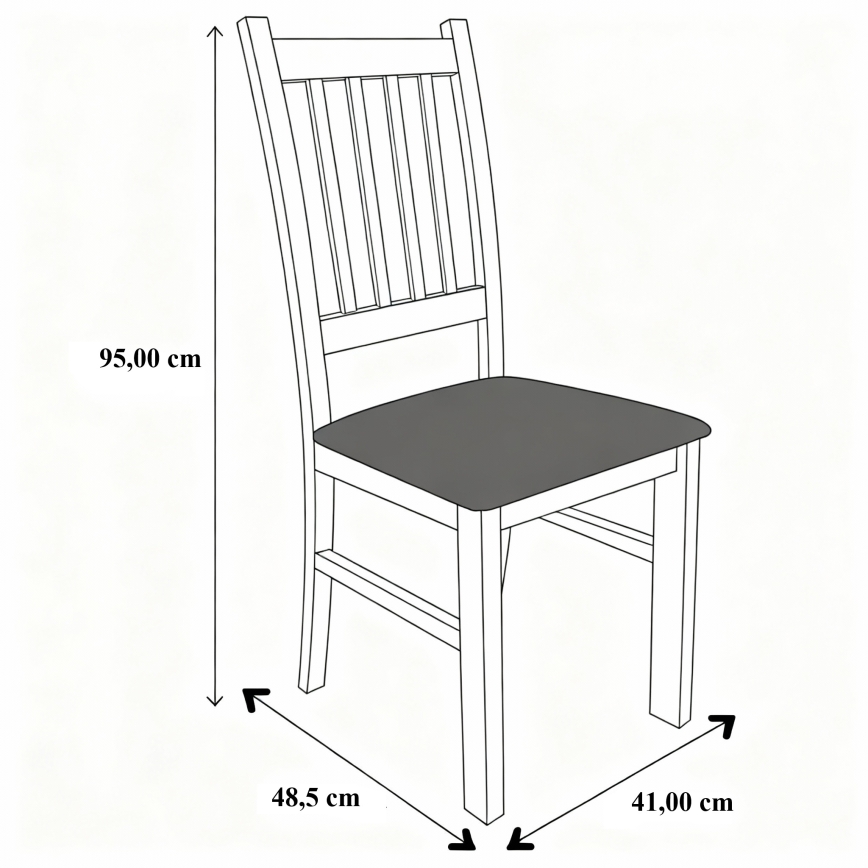 Krzesło do jadalni SIMON, buk/ciemnoszary