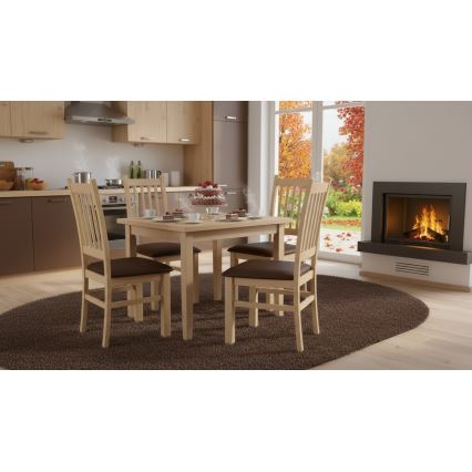 Krzesło do jadalni SIMON buk/ciemny brąz