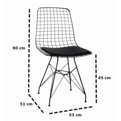 Krzesło do jadalni TEL 80x53 cm czarne