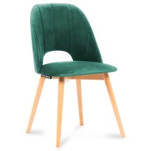 Krzesło do jadalni TINO 86x48 cm ciemnozielone/buk