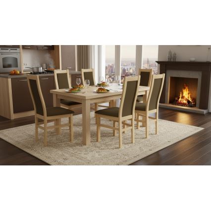 Krzesło do jadalni ZOE dąb/ciemny brąz