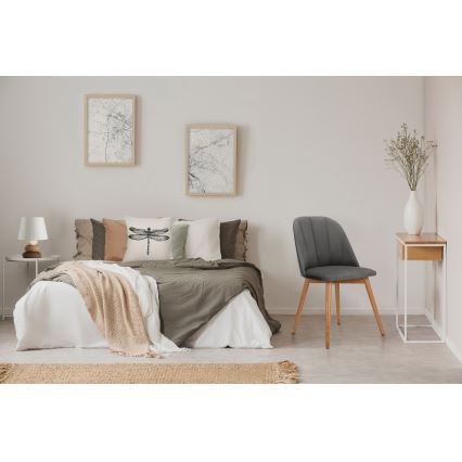 Krzesło jadalniane BAKERI 86x48 cm szare/jasny dąb