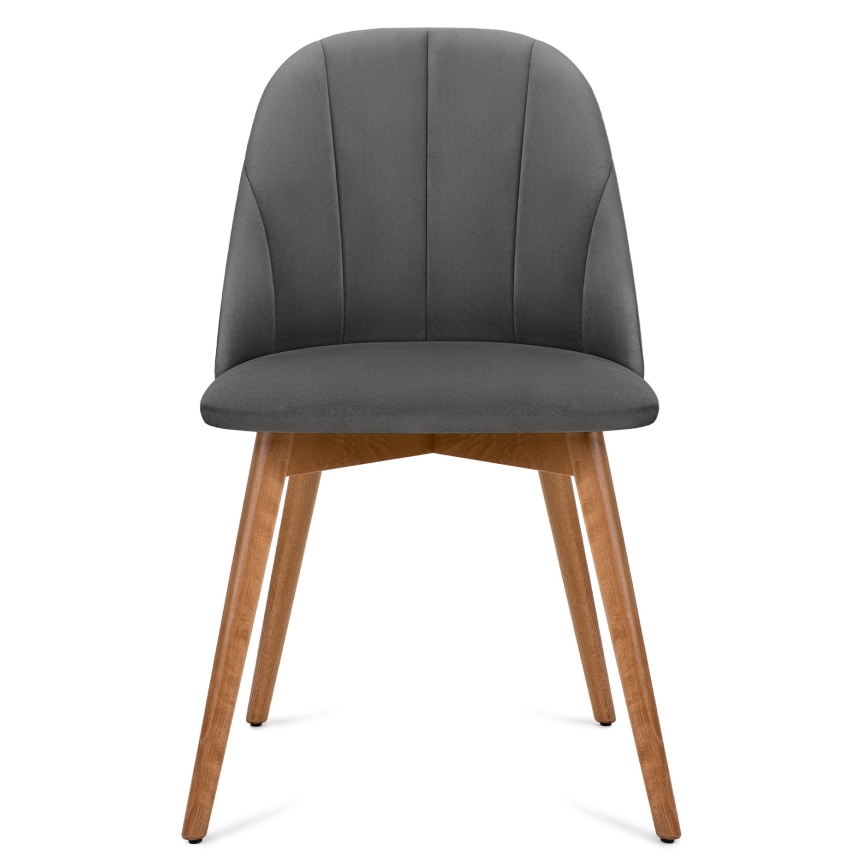 Krzesło jadalniane BAKERI 86x48 cm szare/jasny dąb