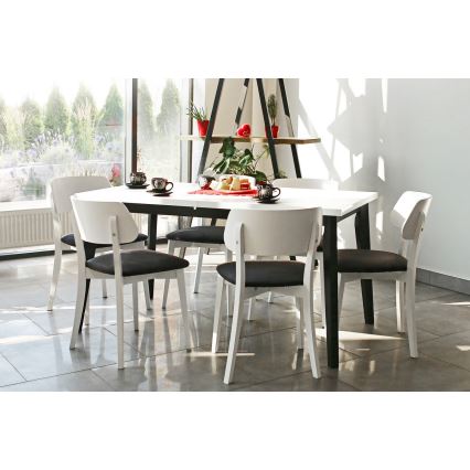 Krzesło jadalniane EZRA białe/czarne