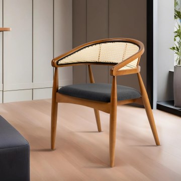 Krzesło jadalniane LIMA 75x54 cm dąb/czarne