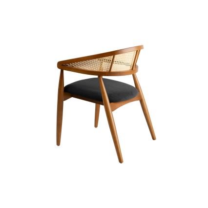 Krzesło jadalniane LIMA 75x54 cm dąb/czarne