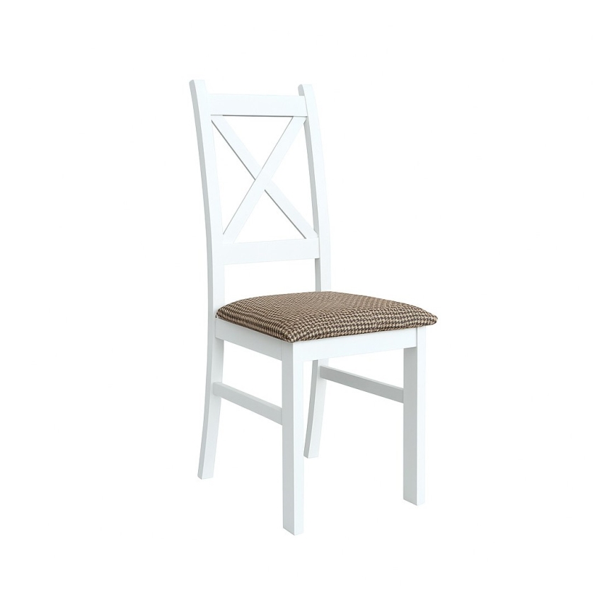 Krzesło jadalniane NATE białe/brązowe