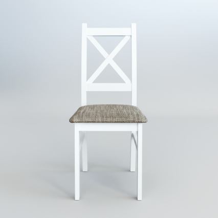 Krzesło jadalniane NATE białe/brązowe