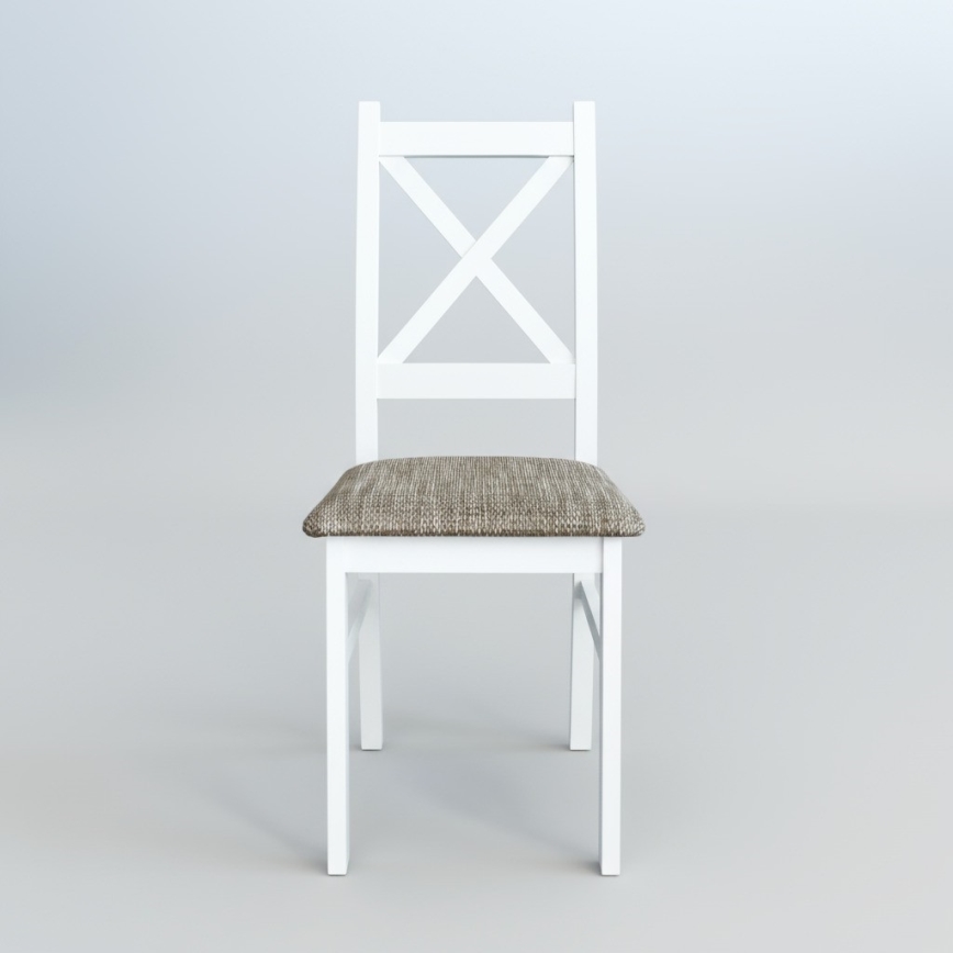 Krzesło jadalniane NATE białe/brązowe