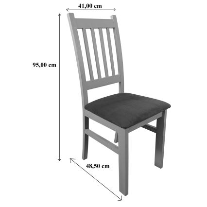Krzesło do jadalni SIMON buk/ciemnoszare