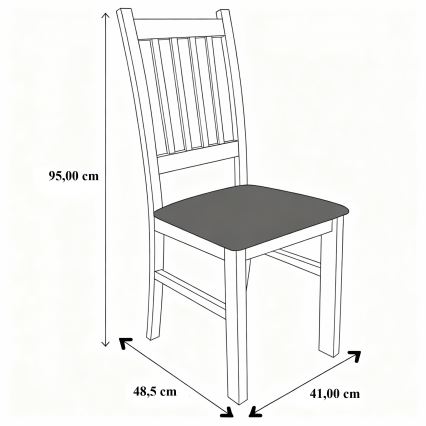 Krzesło do jadalni SIMON buk/ciemny brąz