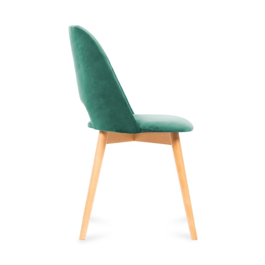 Krzesło jadalniane TINO 86x48 cm ciemnozielone/jasny dąb